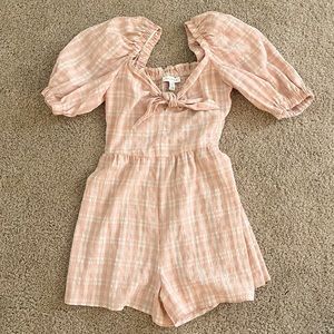 Plaid Pink & White Romper